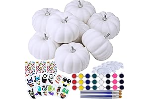 Winlyn 8 Sets 4” DIY Pumpkin Painting Kits for Halloween Decorations