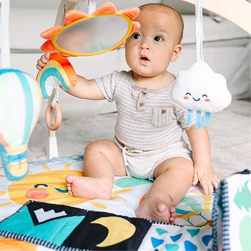 Miniatura 6 de Move2Play Gimnasio de juego para bebés, tapete de actividad suave con juguetes sensoriales, música, espejo y soporte para el tiempo boca abajo,