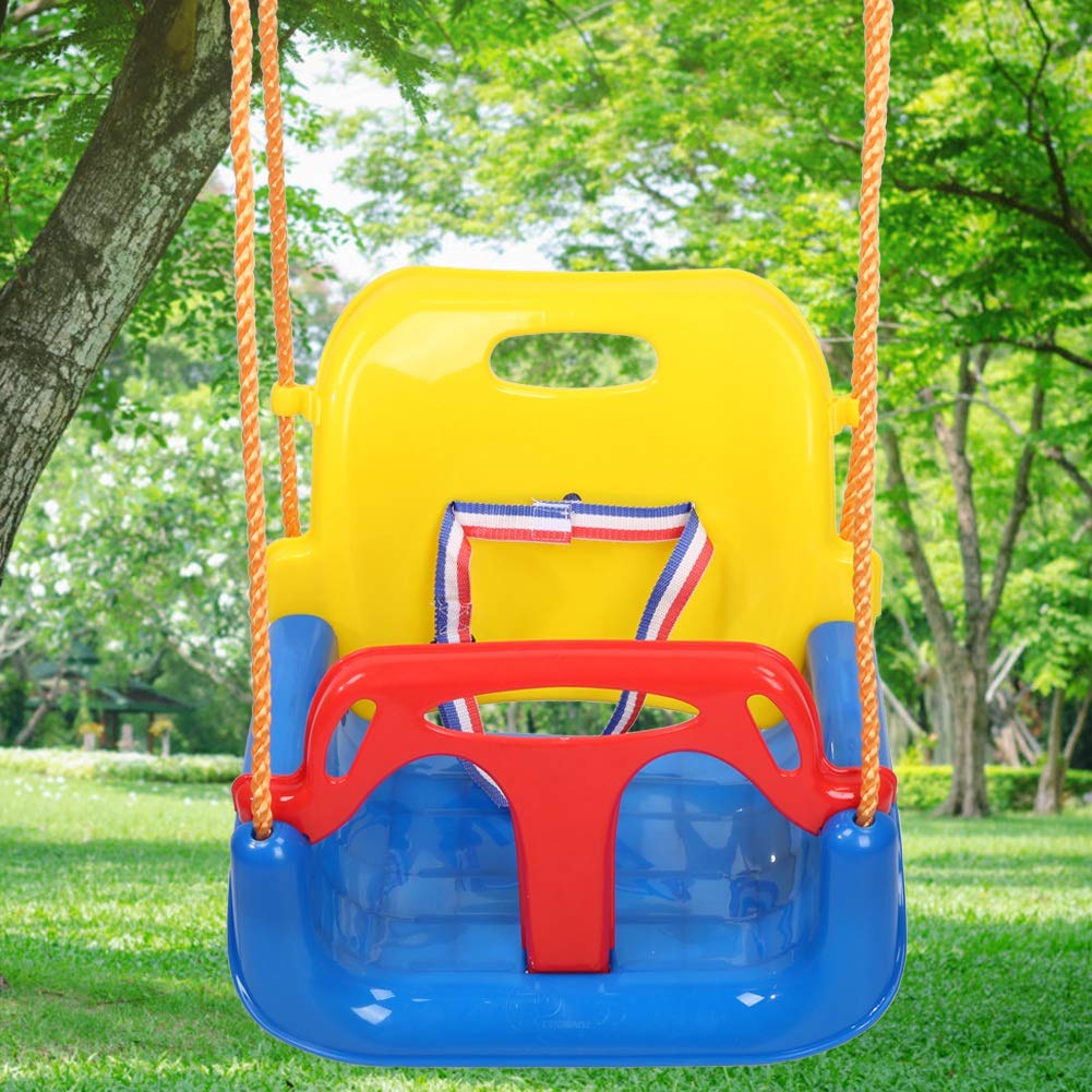 EMUKOEP Siège de Balançoire pour Hamac pour Enfant avec Conception Anti-Retour, Structure en Grille Mécanique et Boucle D'accoudoir, adapté au Jeu de Jouets pour bébé, comme sur Les Images