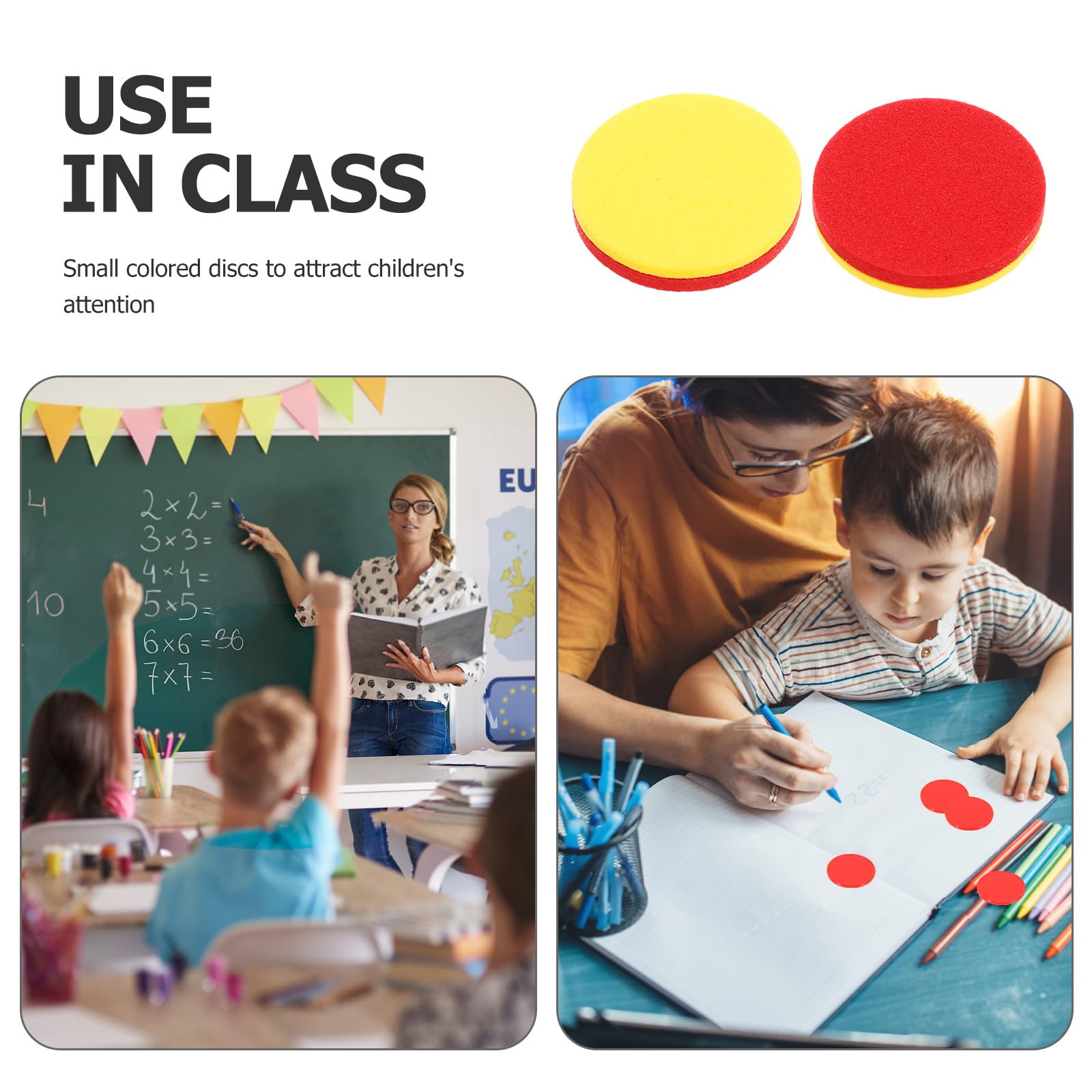 TOYANDONA 200 Stück Runde Mathematik Zählchips aus Eva für Kinder mit Zweifarbigen Zählscheiben Sicher und Leicht Handhabbar für Klassenzimmer und Lernspiele