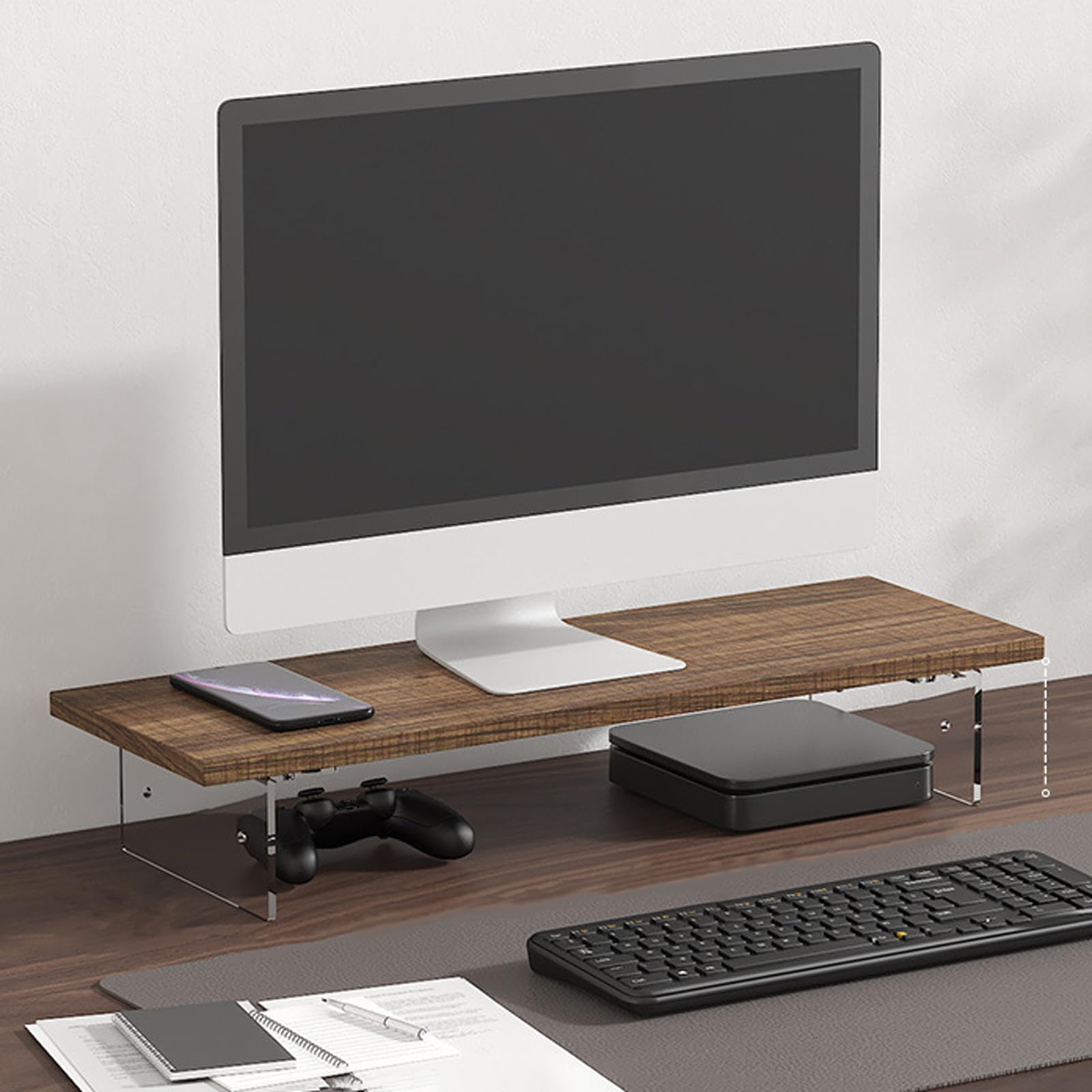 Monitorständer aus Holz, PC-Bildschirmerhöhung, Schreibtisch-Monitorhalter, ergonomischer Computer-Bildschirm, Erhöhung, Laptop-Ständer, Büro-Schreibtischzubehör für eine bessere Körperhaltung