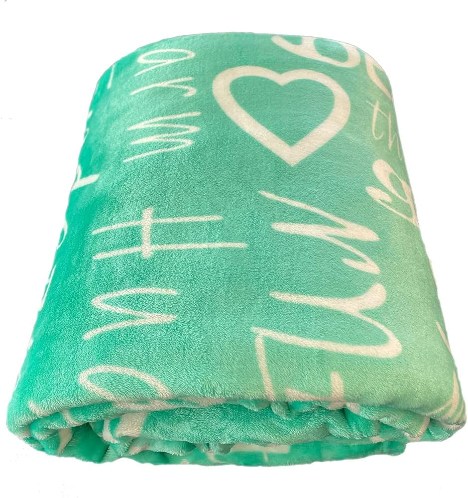 BlankieGram Grandmother Throw Blanket - Our Blankets and Throws Make The Ideal Gifts for Grandmother, Gifts for Women and for The Whole Family, Teal