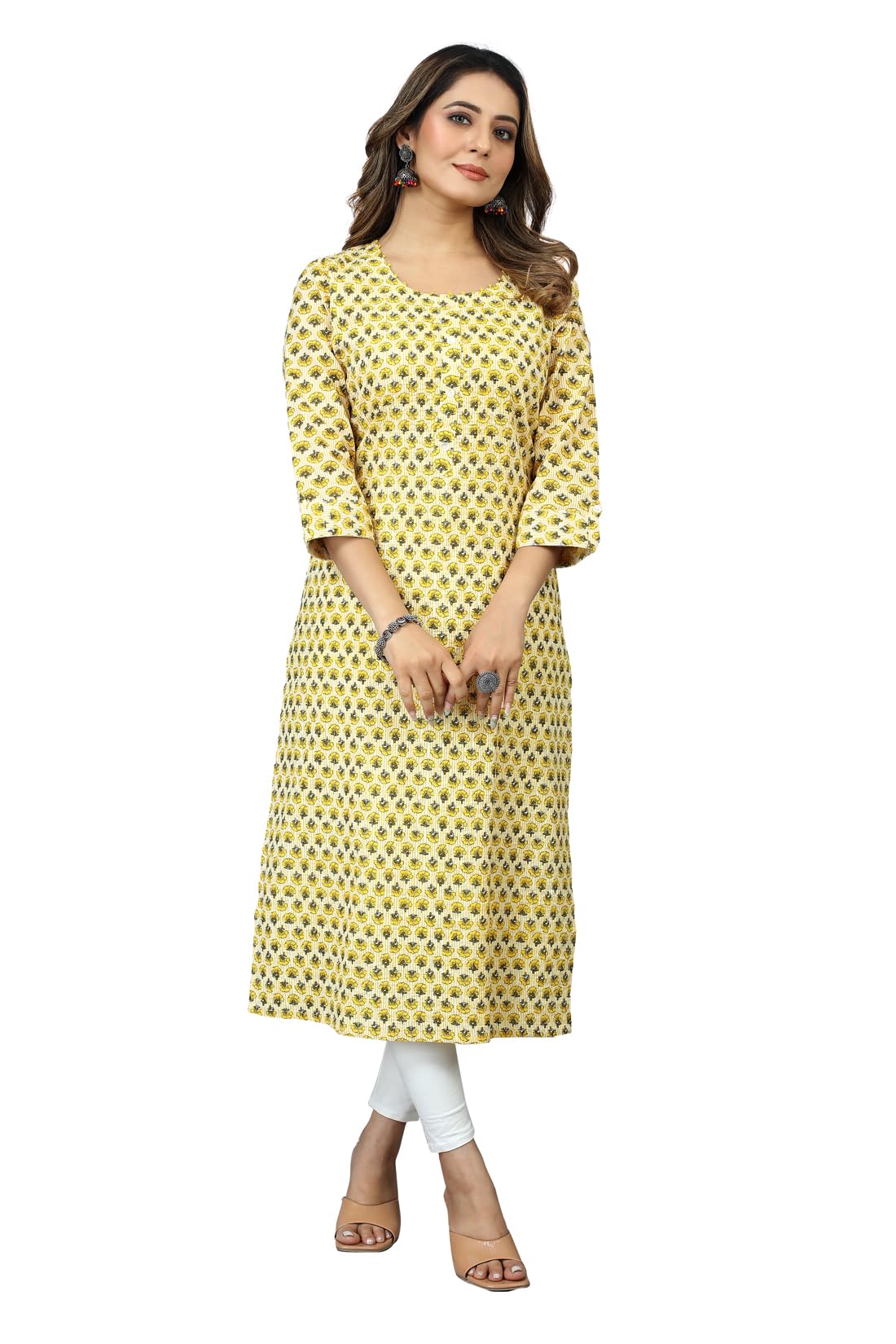 SARRAS Womens Cotton Printed Straight Kurta