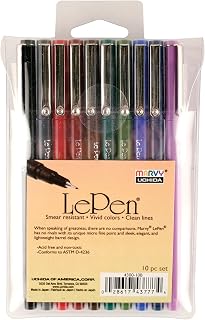 Uchida Of America 4300-10B 10-Piece 0.3 Point Size Le Pen Drawing Pen Set
