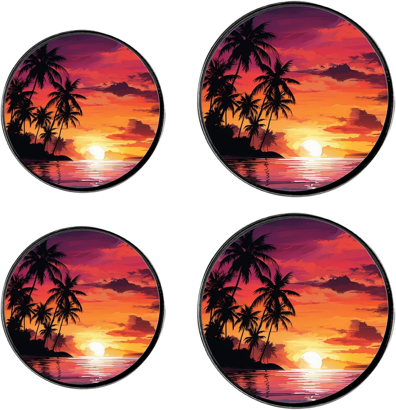 BeachOcean Set of 4 Stove Burner Covers - Premium Round Electric Stove Range Protectors,8 IN & 10 IN