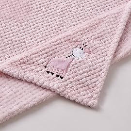CREVENT 30\'\'X40\'\' Cute Cozy Fluffy Warm Baby Blanket for Girls Infants Toddlers\' Bedding Crib Cot Stroller, Baby Shower Birthday Newborn\'s Gift Pink- Baby Giraffe