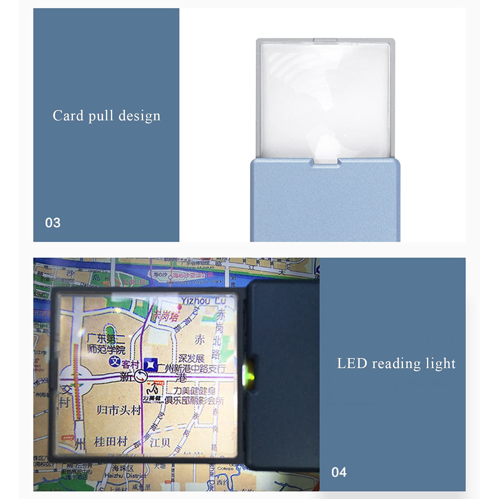 Lupa, Lupa Plegable portátil 4X HD con luz LED, para Personas Mayores Que leen presbicia ayudas para Personas con discapacidad Visual