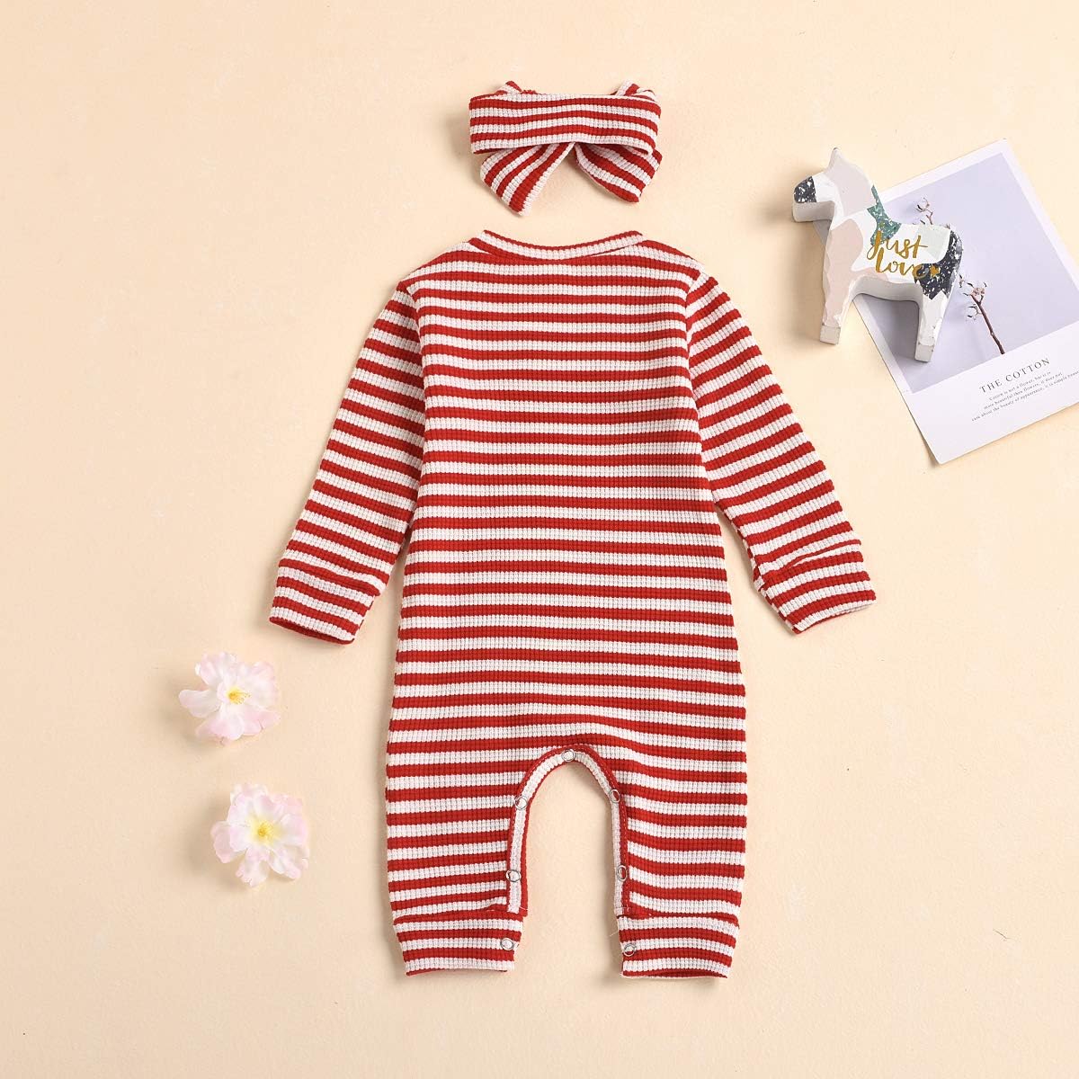 Newborn Infant Baby Girl Romper Bodysuit Girls Stripe Print One Piece Jumpsuit Pants Clothes Outfits - Image 4