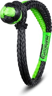 Bubba Rope 176746NGGB Heavy Duty 3/8" Synthetic Shackle NexGen PRO Gator Jaw Breaking Strength of 47,000 lb with HMPE in Green and Black, Accessory Ideal for Recovery and Towing Stuck Vehicle