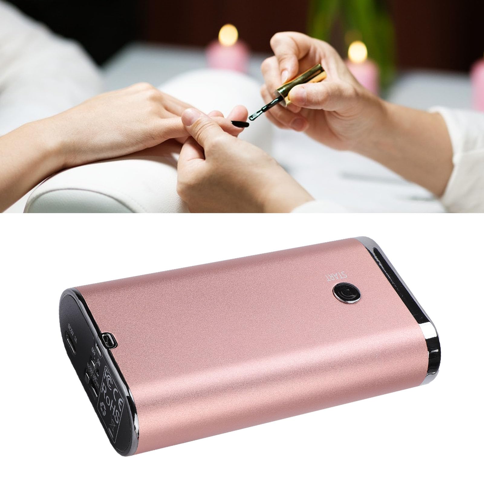 Buachois Lampada UV Unghie Ricaricabile Maneggevole, Lampada Estensione Capelli Rapida 395nm Modalità Doppia Tempi Secondi Continuo, Battery 2000mAh, Salone Domestico