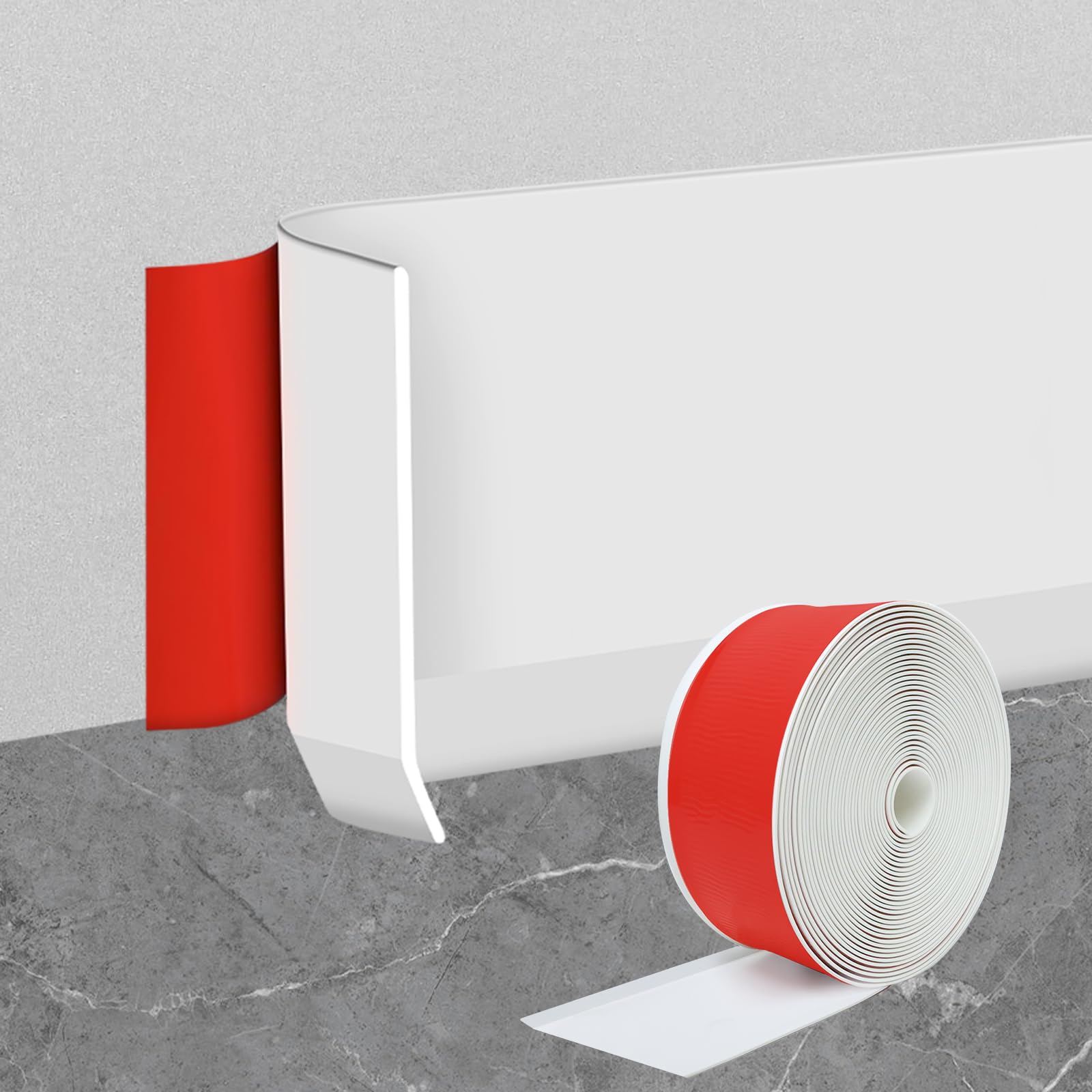 Plinthe autocollante PVC pour rénover un bas de mur humide sans clou