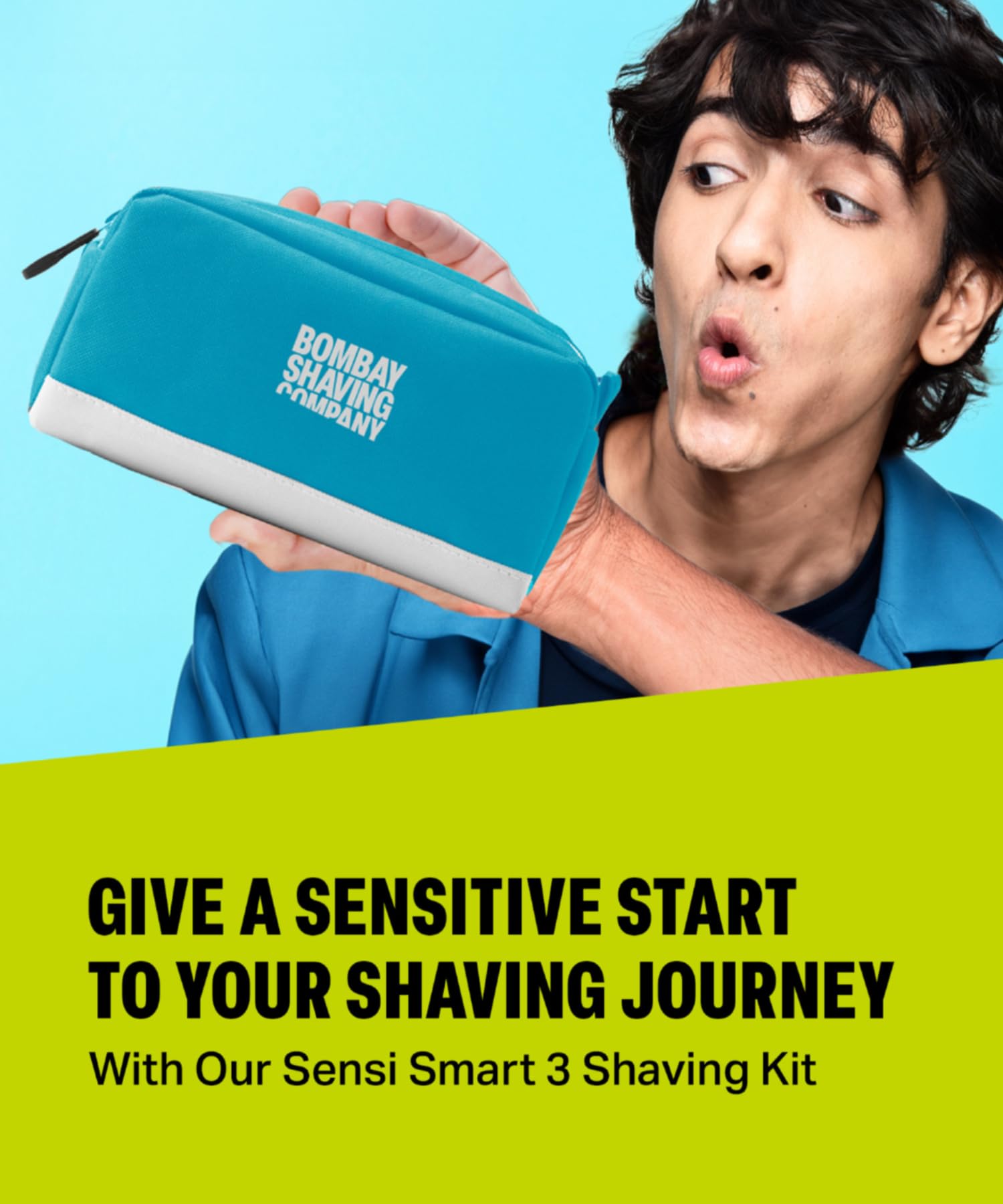 Bombay Shaving Company Sensi Smart 3 Shaving Kit For Men | Sensi Smart 3 Razor, Razor Cartridges, Charcoal Shaving Foam | Travel Bag | Shaving Kit For Sensitive Skin | Shaving Starter Kit | Travel Kit For Men - Image 2 thumbnail