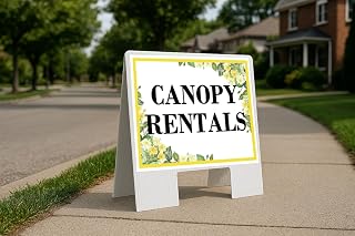 Canopy Rentals Spring Flowers Citrus Eucalyptus A-Frame Double Sided 23x23 in. sign