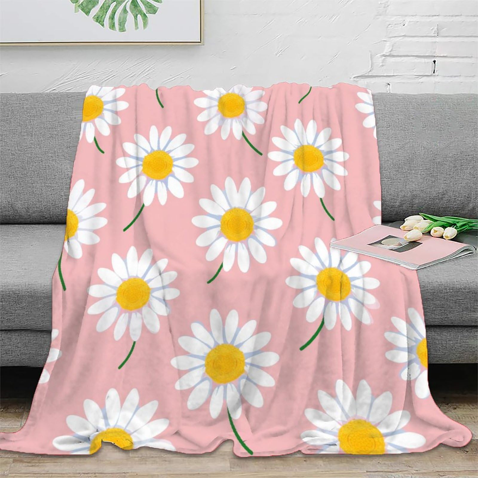Couverture flanelle 3D fleur douce pour soirées canapé et nuits fraîches