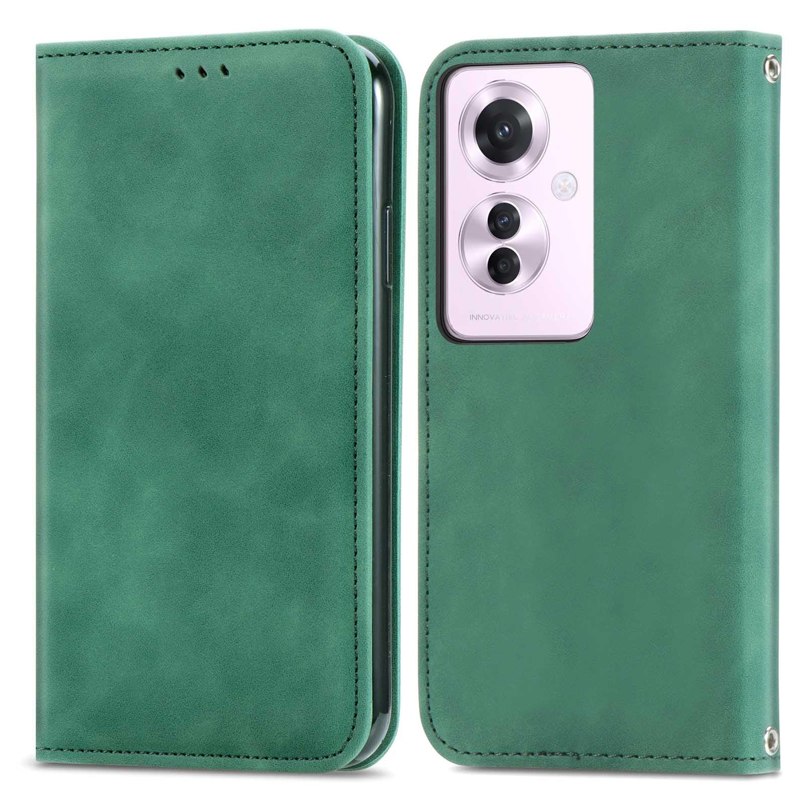 Custodia A Libro Con Portafoglio Per Oppo Reno 11 5G - Pelle PU Con Chiusura Magnetica E Supporto - Rossa - 5