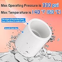 Vista 4 de 10 piezas de acoplamiento de PVC blanco de 1/2 pulgada, enchufe x zócalo, conector de adaptador de enchufe de PVC Sch40 de grado de construcción