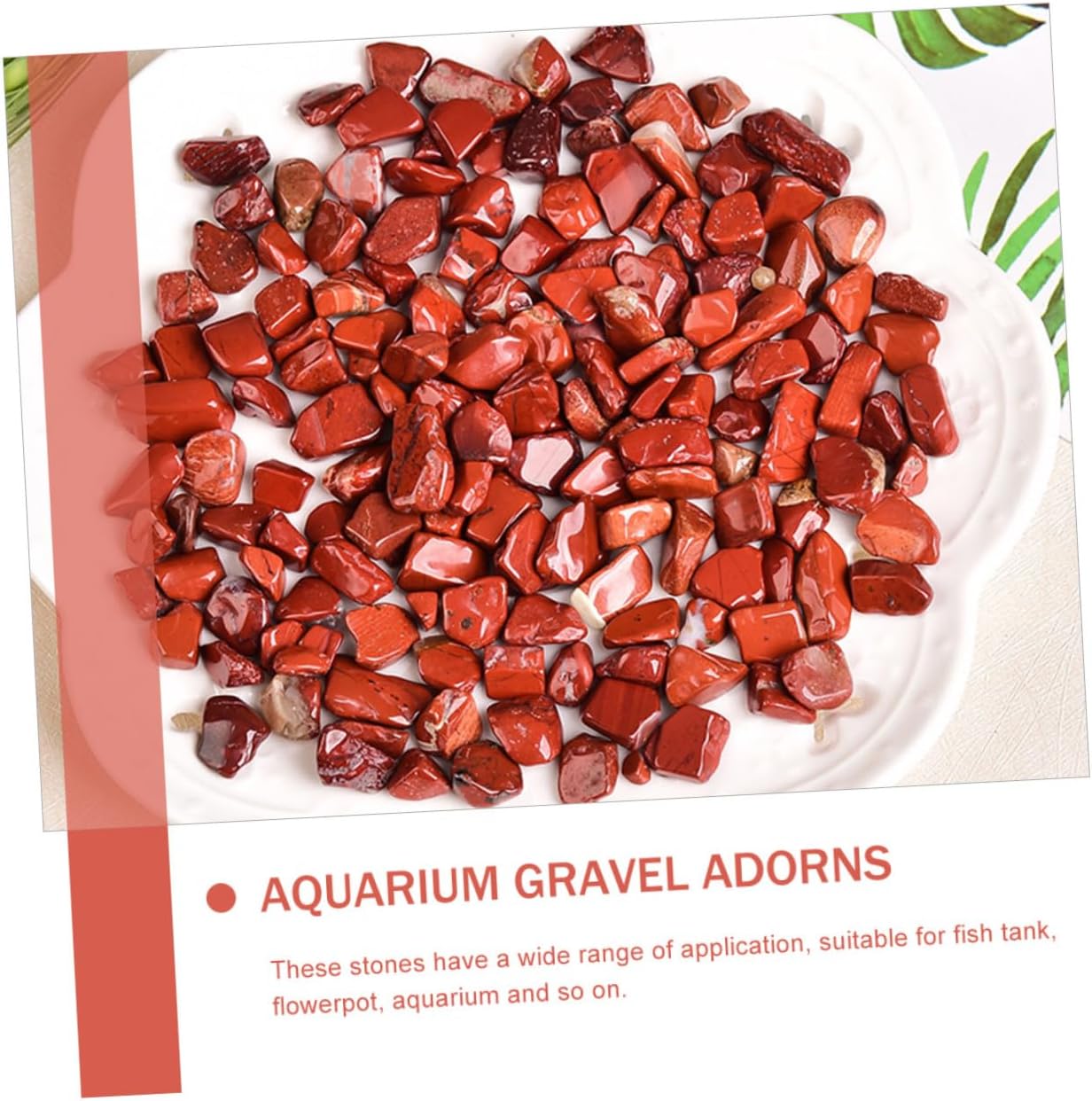 FRCOLOR Red Jasper Aquarium Gravel 7-9mm Decorative Bulk Stone Fish Tank Gravel Landscaping Rocks for Aquarium Decor and Fish Tank Supplies 2lb