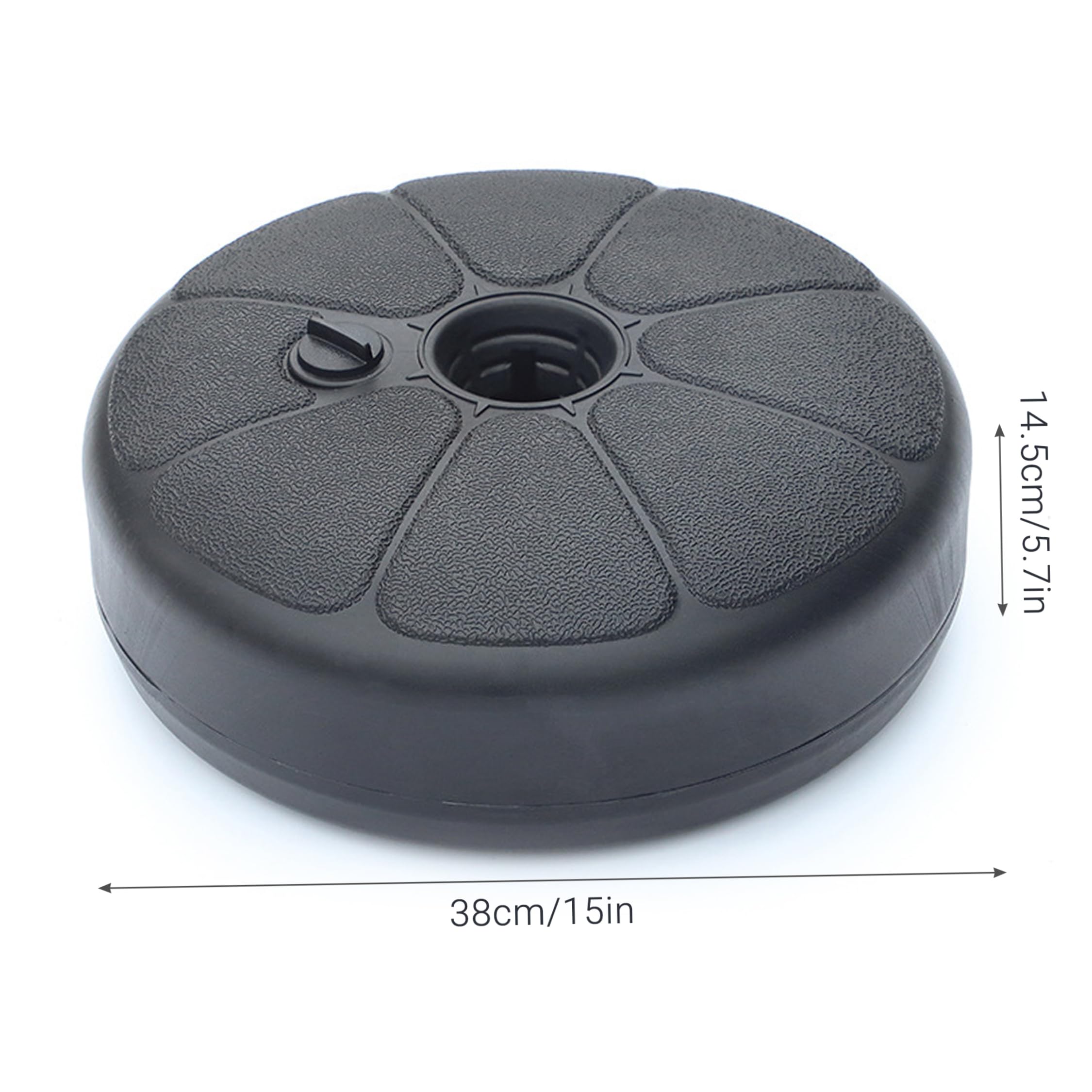 Base per ombrellone Base Rotonda per ombrellone da Esterno da 15 Pollici con Porta di riempimento