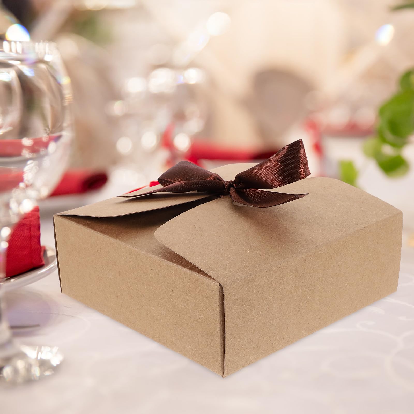 Operitacx Scatole Leggere per Confezioni Kraft Regalo in Pezzi 20 Carta e Quadrate Ecologiche per Matrimoni e Confezionamento Dolci