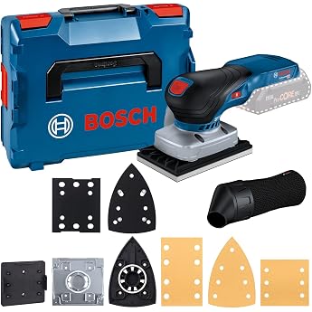 Bosch Professional 18 V System Battery Orbital Sander GSS 18V-13 Brushless Motor Including Dust Bag, 3 x Sanding Plates, 3 x 