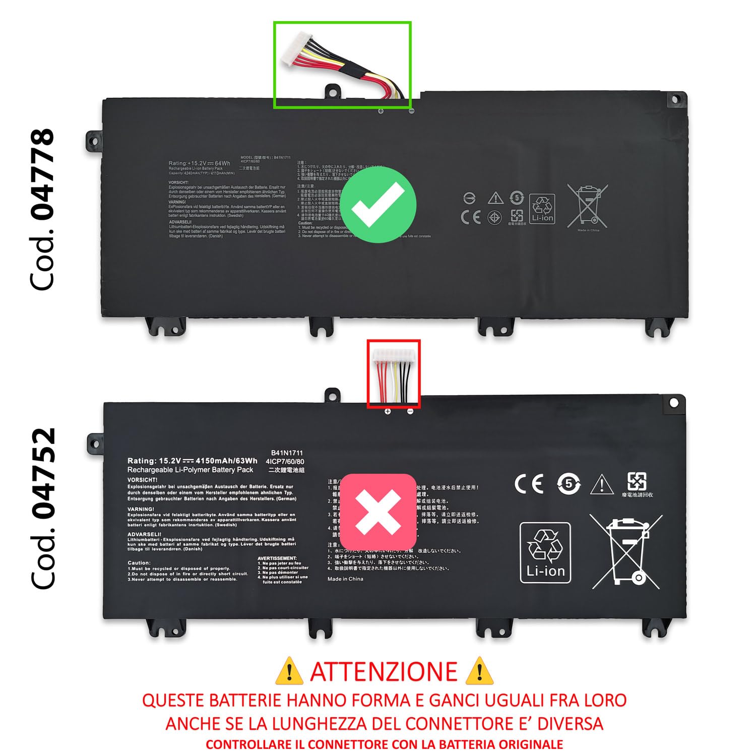 New Net - Batteria B41N1711 [15.2V - 4240mAh] compatibile con ASUS TUF Gaming F705D, F705DT, FX705, FX705D, FX705DD, FX705DT, FX705DU, FX705DY, FX705G, FX705GD, FX705GE