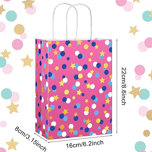 Miniatura 2 de Patelai 30 bolsas temáticas de lunares con papel de seda y asas, coloridas bolsas de papel kraft para regalos de fiesta de cumpleaños, boda, baby