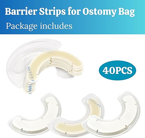 Miniatura 7 de 40 tiras de barrera para ostomía con huecos, suministros elásticos de urostomía de ileostomía, cintas extensoras de barrera cutánea para bolsas de