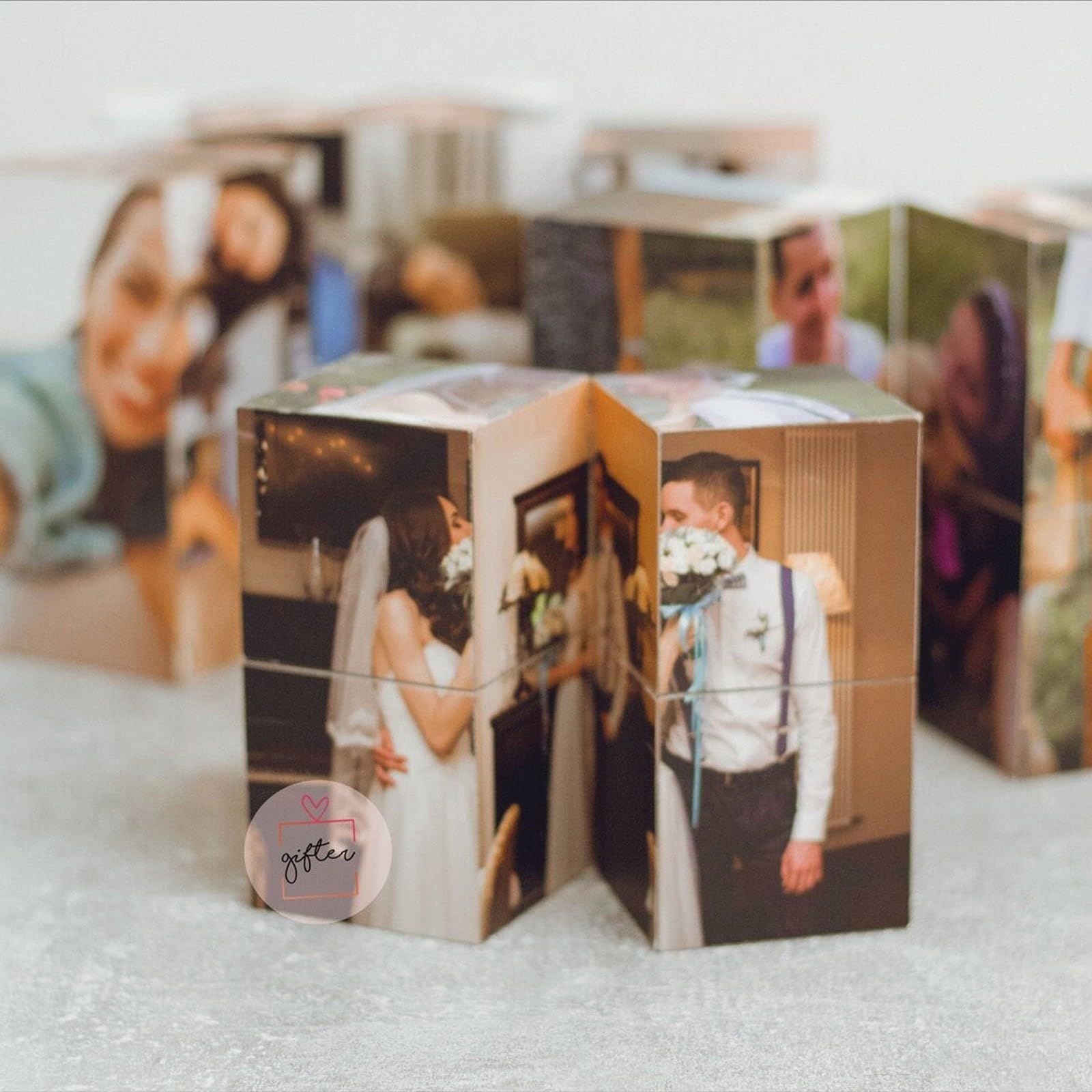 Generisch Personalisiert Infinity Cube Fotowürfel Foto Geschenk Geburtstag, Weihnachten, Personalisierte Geschenke für Kinder, Familie, Freunde