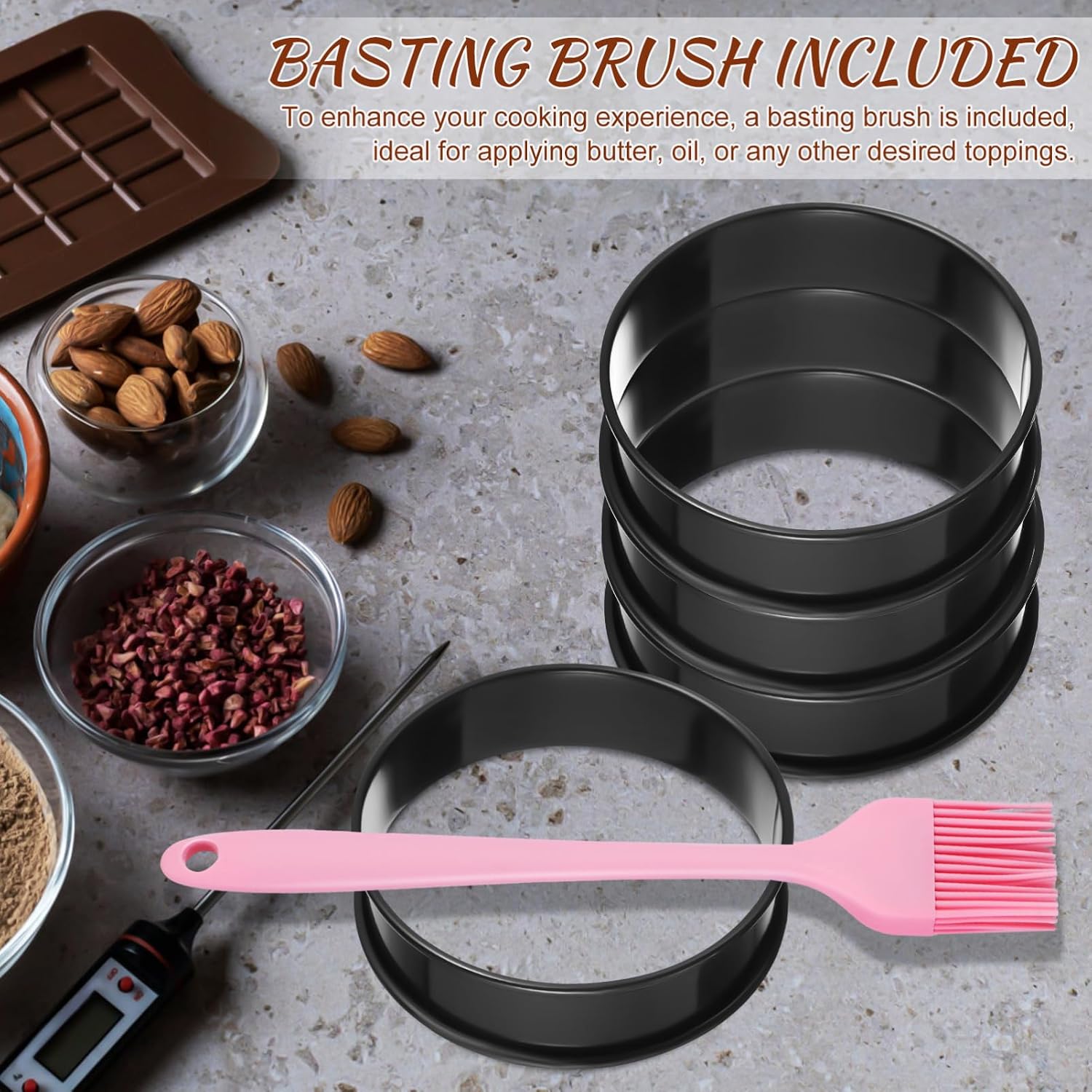IMIKEYA 10pcs Stainless Steel Cookie Cutters Cake Molds Round Inspired for Baking Pastry Rings Egg Mold for Breakfast Baking Accessories