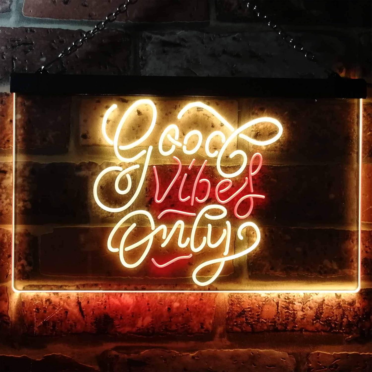 ADVPRO Good Vibes Only Bedroom Living Room Home Décor Dual Color LED Neon Sign Red & Yellow 12" x 8.5" st6s32-i3201-ry