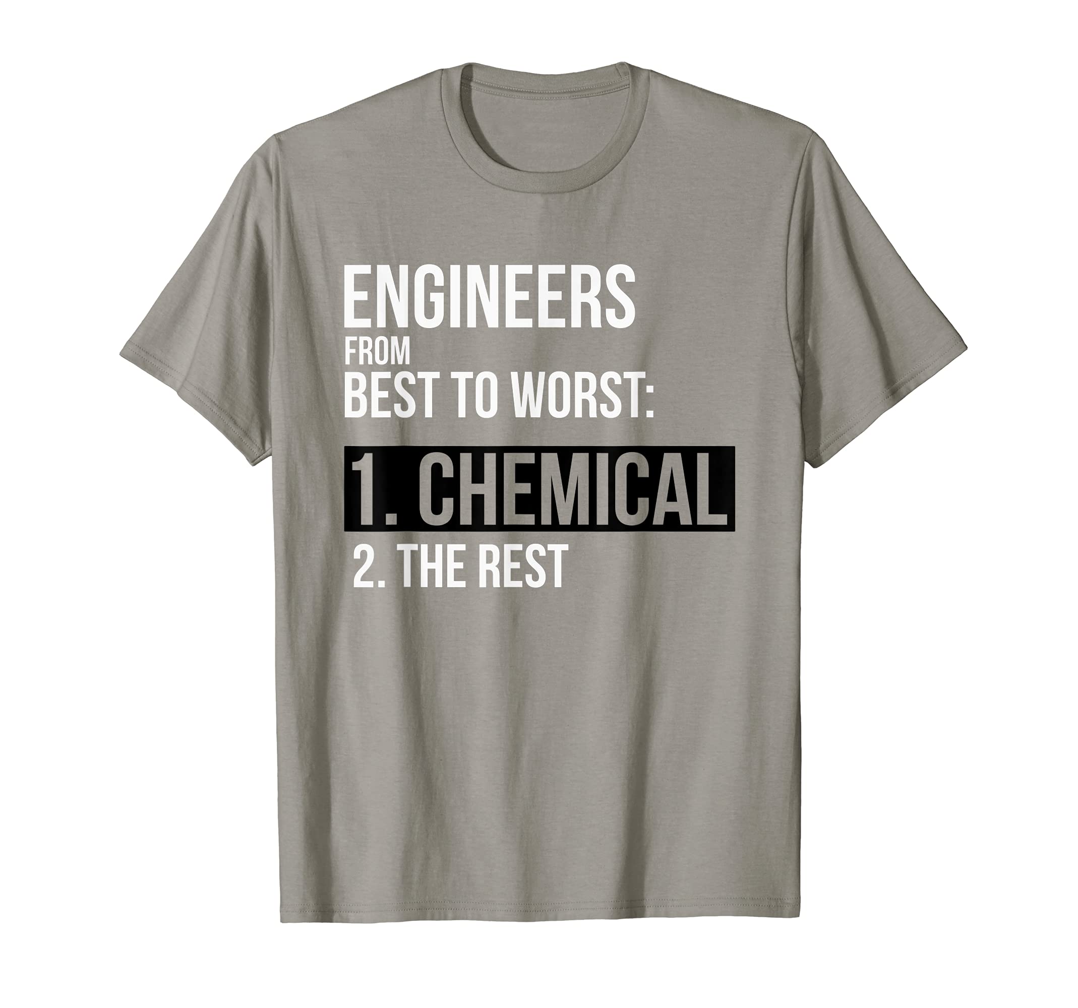 Awesome Engineering ShirtsEngineers From Best to Worst Chemical Engineer Funny T-Shirt T-Shirt