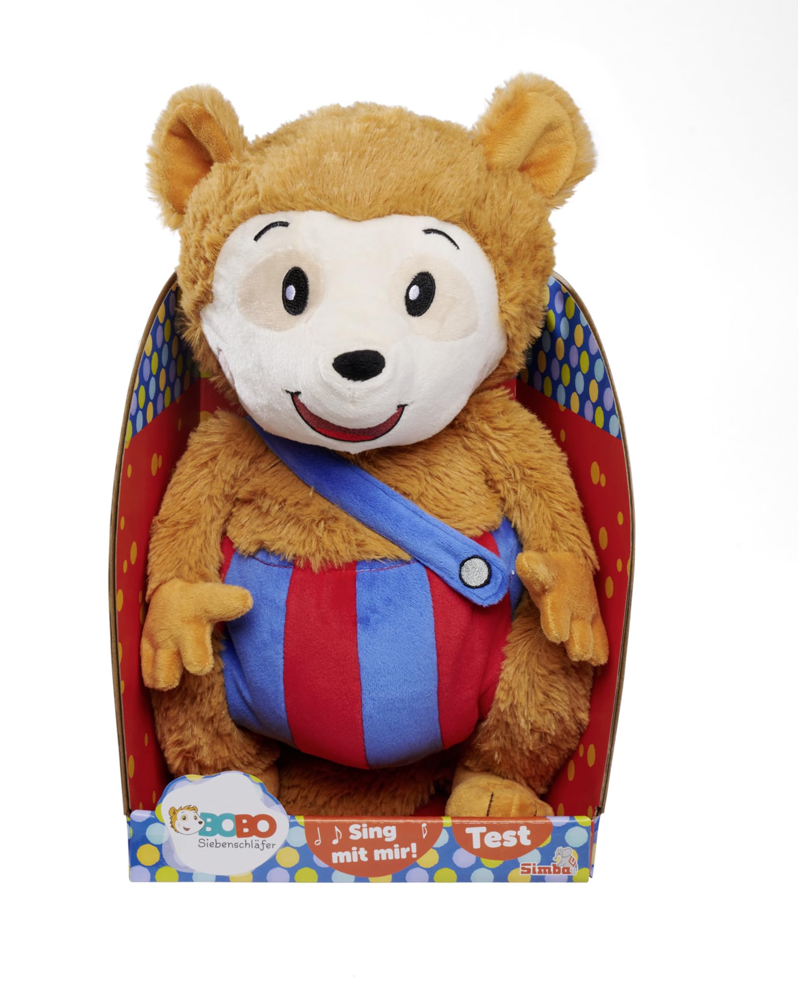 Simba 109241017 - Bobo Siebenschläfer Kuscheltier, Sing mit Mir Plüschtier, spielt Musik, 35 cm großer Kuschelspaß, für Kinder ab den ersten Lebensmonaten geeignet