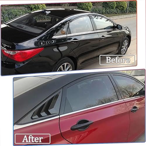 Miniatura 3 de 2 unids trasero ventana lateral persianas cubierta cubierta cubierta persianas ajuste para Hyundai Sonata 2011 2012 2013 2014 - ABS negro brillante