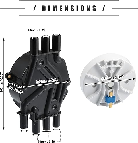 Miniatura 5 de Motoforti Juego de distribuidor de encendido, tapa de distribuidor de terminales de latón y kit de rotor, para GMC Sierra 1500 1999-2007, plástico,