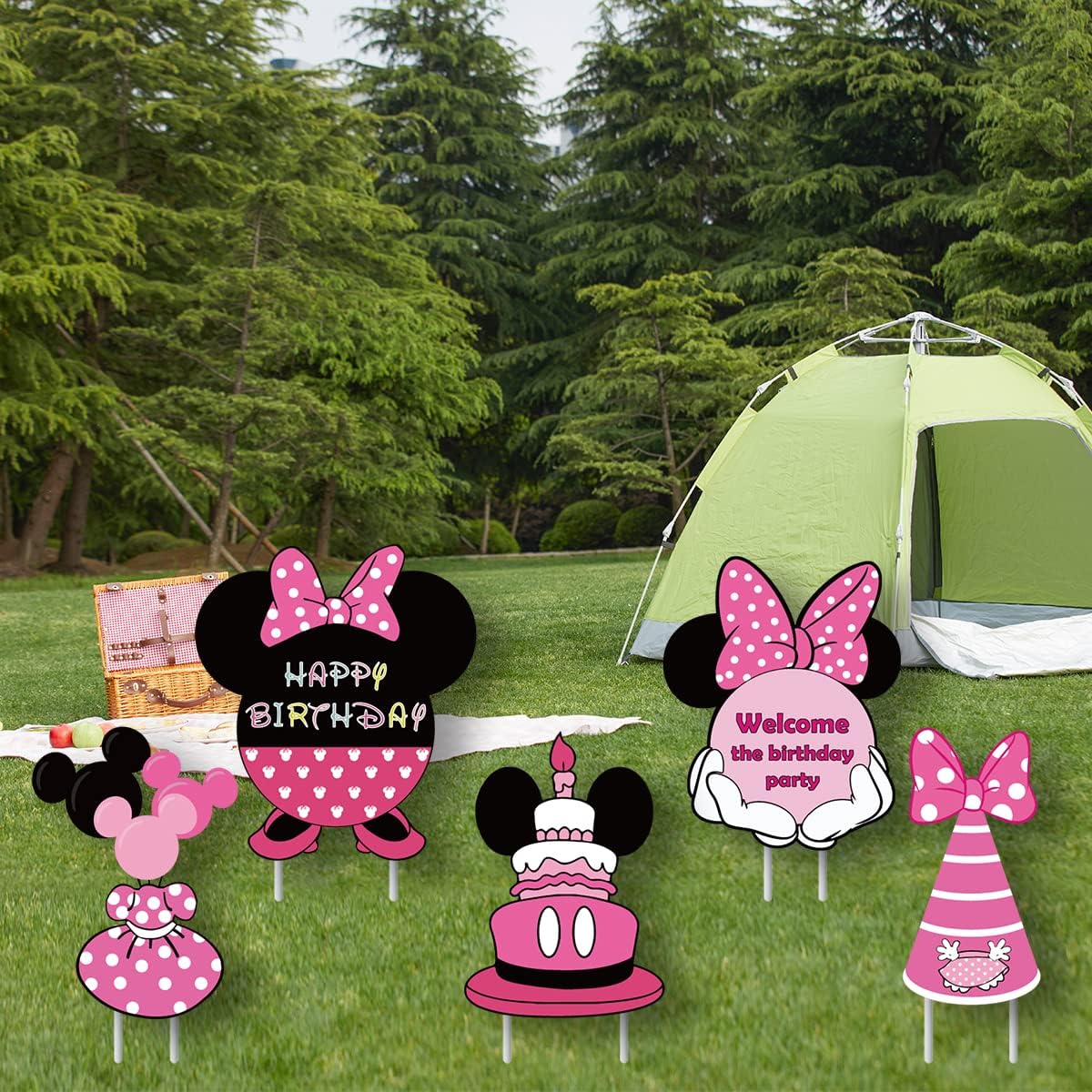 Minnie Yard Lawn Sign & Decorations (5PCS) - Girl Birthday Party Supplies