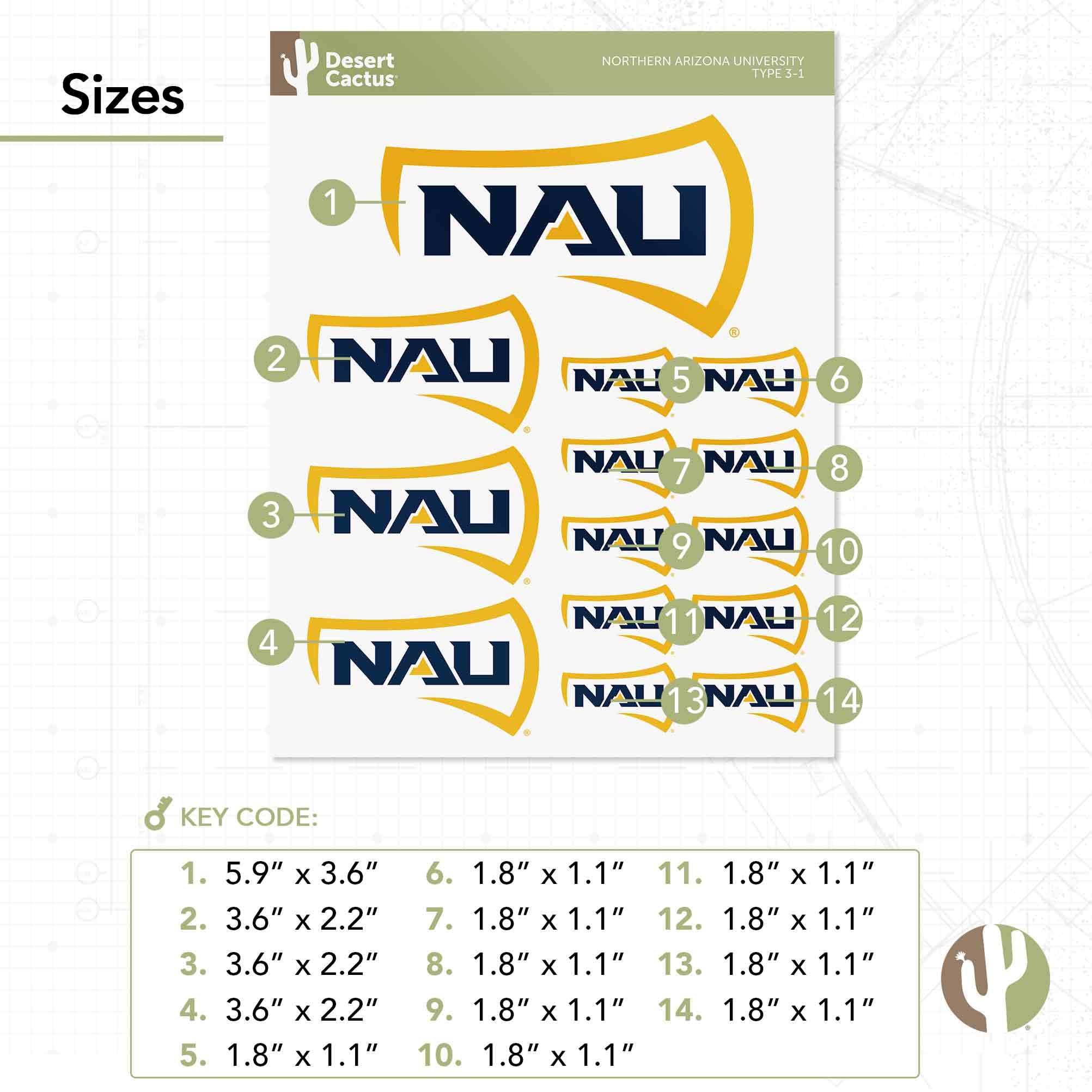 Northern Arizona University Sticker Pack - Vinyl Decals For Laptop, Water Bottle, Car (Sheet - Type 3)