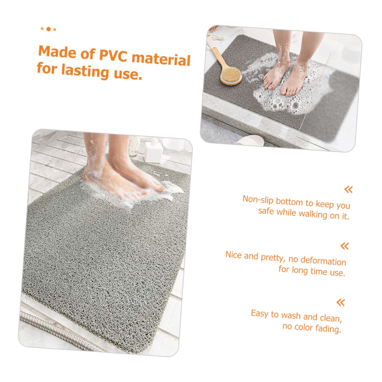 PRETYZOOM -Skid Floor Mat for Bathroom Soft Absorbent Non- Bath Rug Comfortable Material Machine Washable for Guest and Boys and Girls Bathrooms