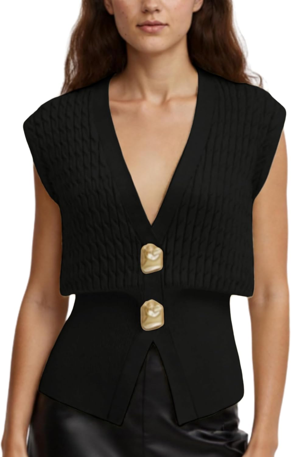 AMEBELLE Vest Tops for Women Cable Knit Sweater Sleeveless V Neck Cardigans Lightweight Knit Pullover Summer Tops