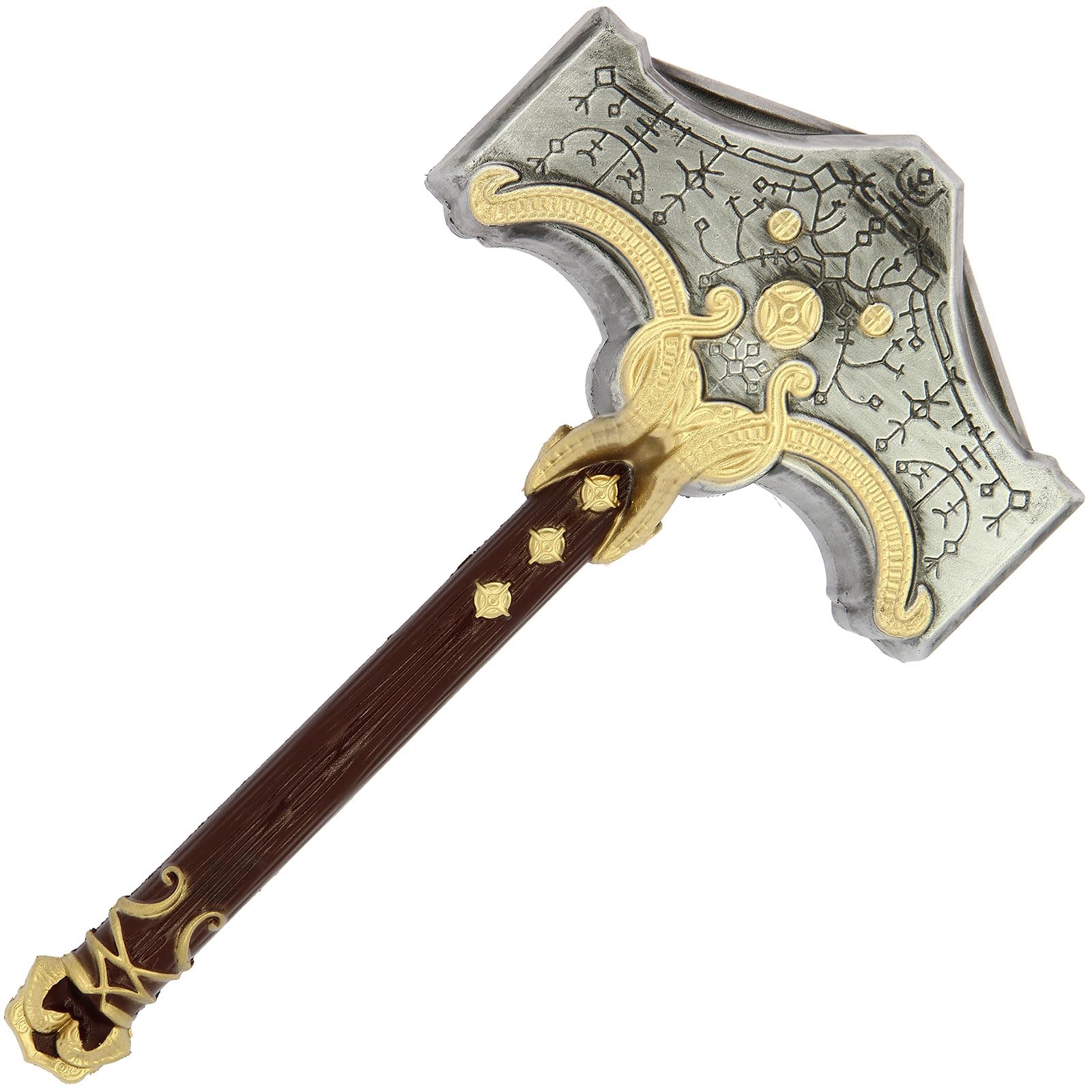 Viking Thor's Foam Hammer Cosplay God of War 50cm Prop Leviathan Storm Hammer Replica, Lightweight Norse Mythology Costume Weapon for Halloween, Conventions & Display