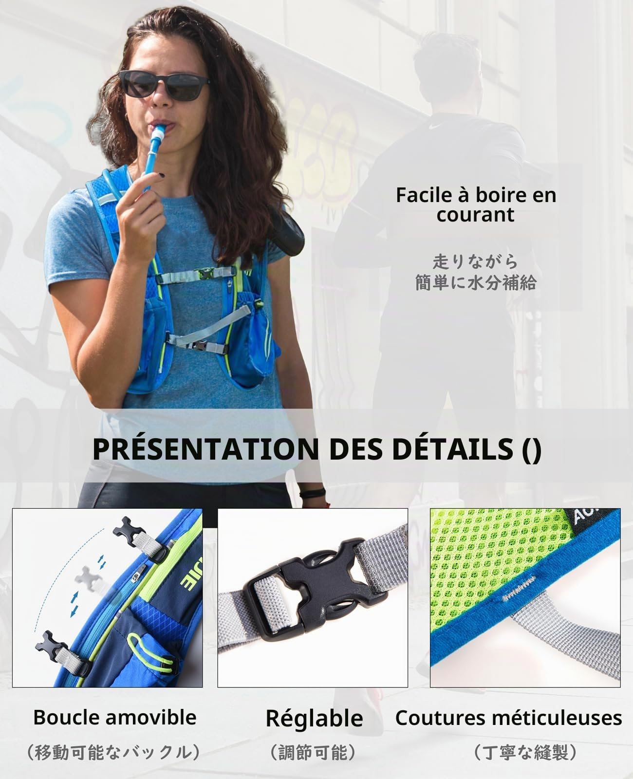 TRIWONDER Sac Trail 5,5L Gilet d'Hydratation Sac à Dos Hydratation Léger pour Marathon Randonnée VTT Course Running Homme Femme