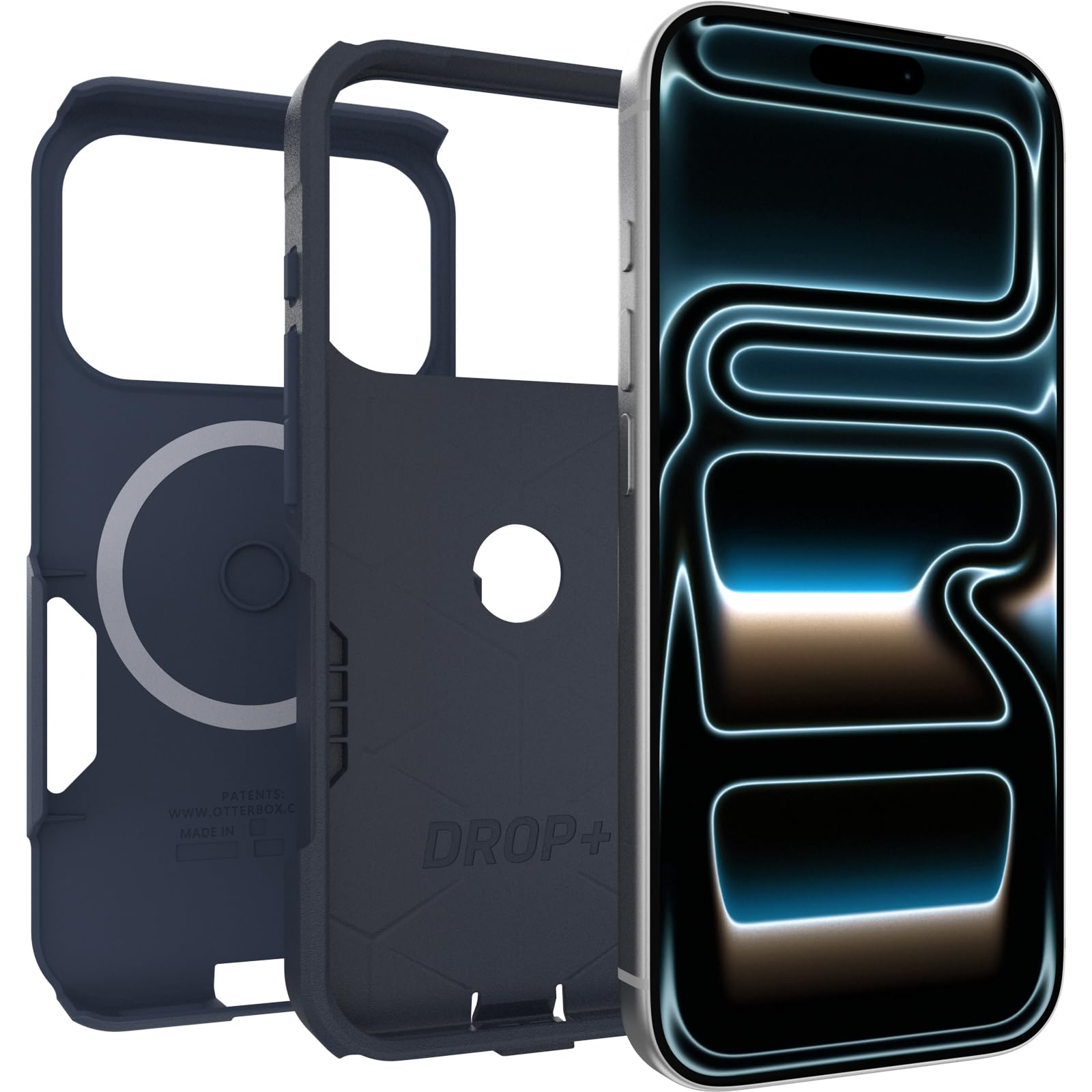 OtterBox Commuter Series MagSafe cover per iPhone 17 Pro, custodia resistente a shock e cadute, testata 3x norme MIL-STD 810G, Blu