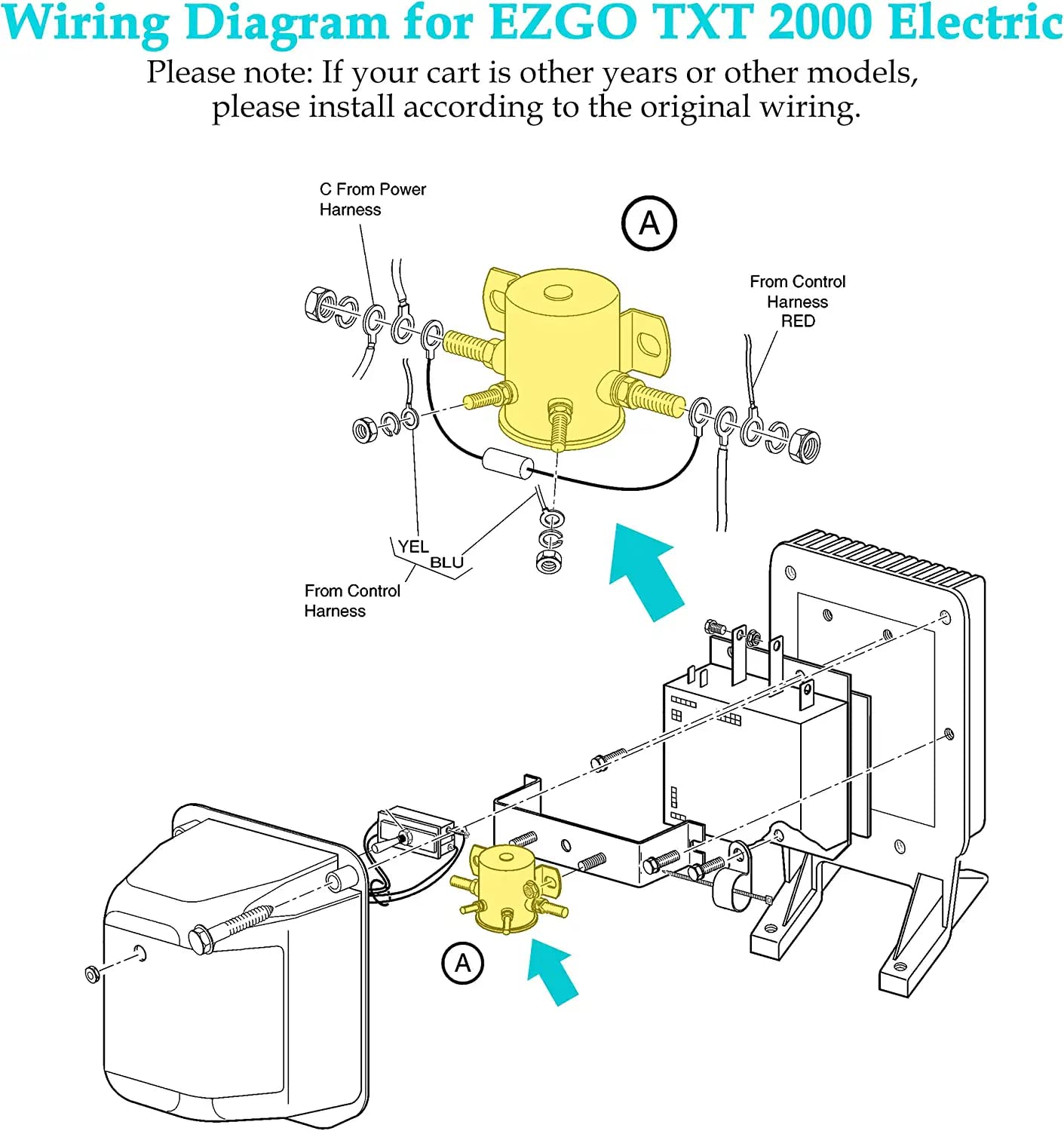 10L0LGolf Cart Solenoid,#70 Series Continuous Duty EZGO Solenoid Relay for 36 Volt EZGO Electric Golf Buggy - Image 4