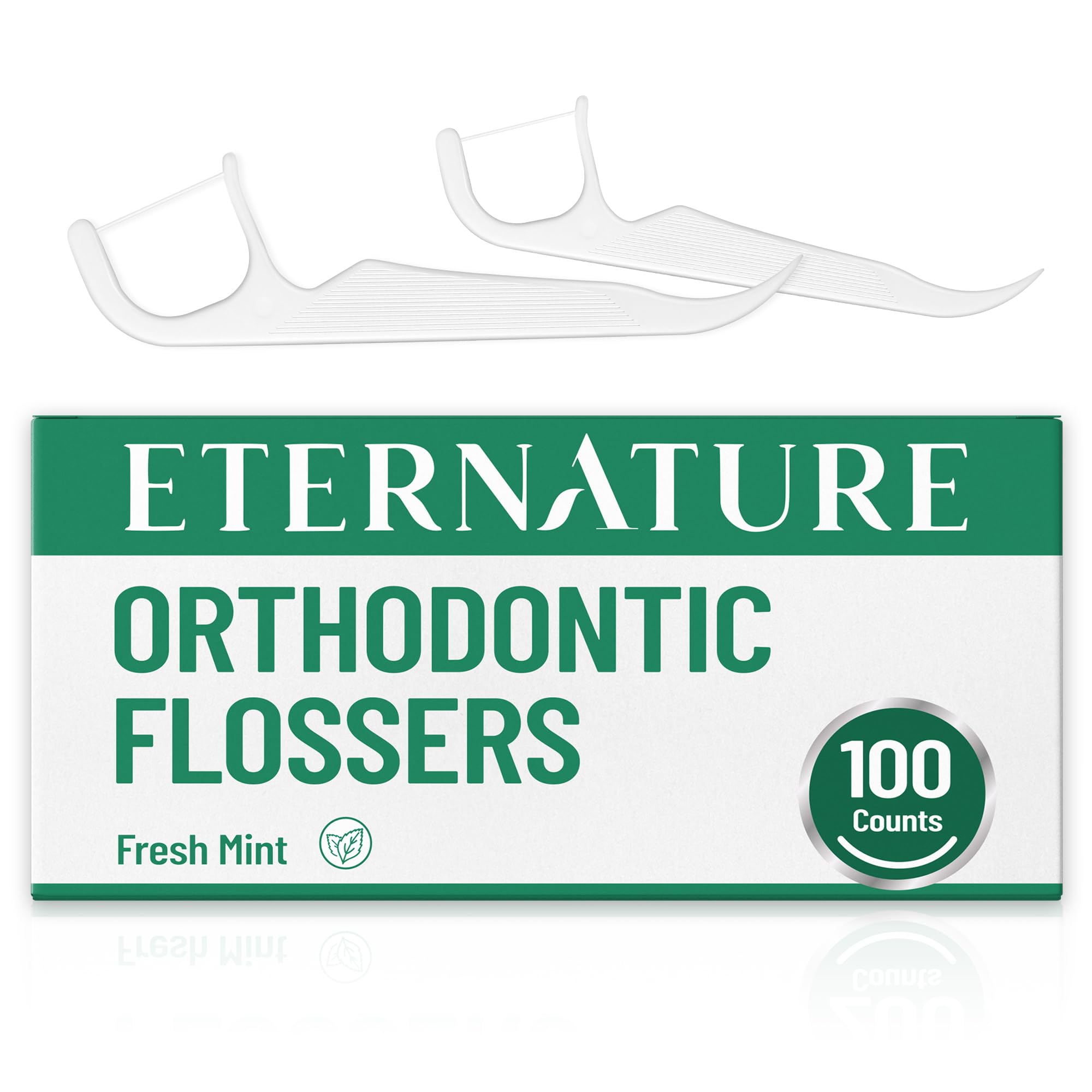 Floss Picks for Braces 100ct Orthodontic Flossers for Adults and Kids with Toothpick End Extra Thin Floss Threader