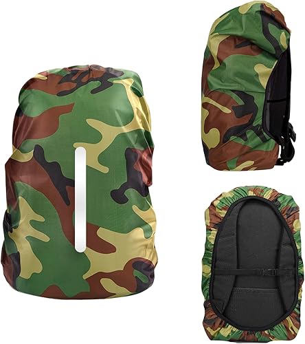 Miniatura 38 de LAMA 2 fundas impermeables de lluvia para mochila, protector reflectante a prueba de lluvia para antipolvo y antirrobo, L 41L-55L negro y azul