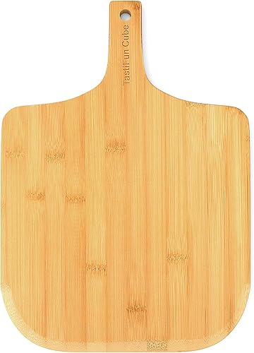 Pala de pizza, paleta de pizza de bambú natural de 12 pulgadas, accesorios esenciales para hornos interiores y exteriores, hornear pizza casera,