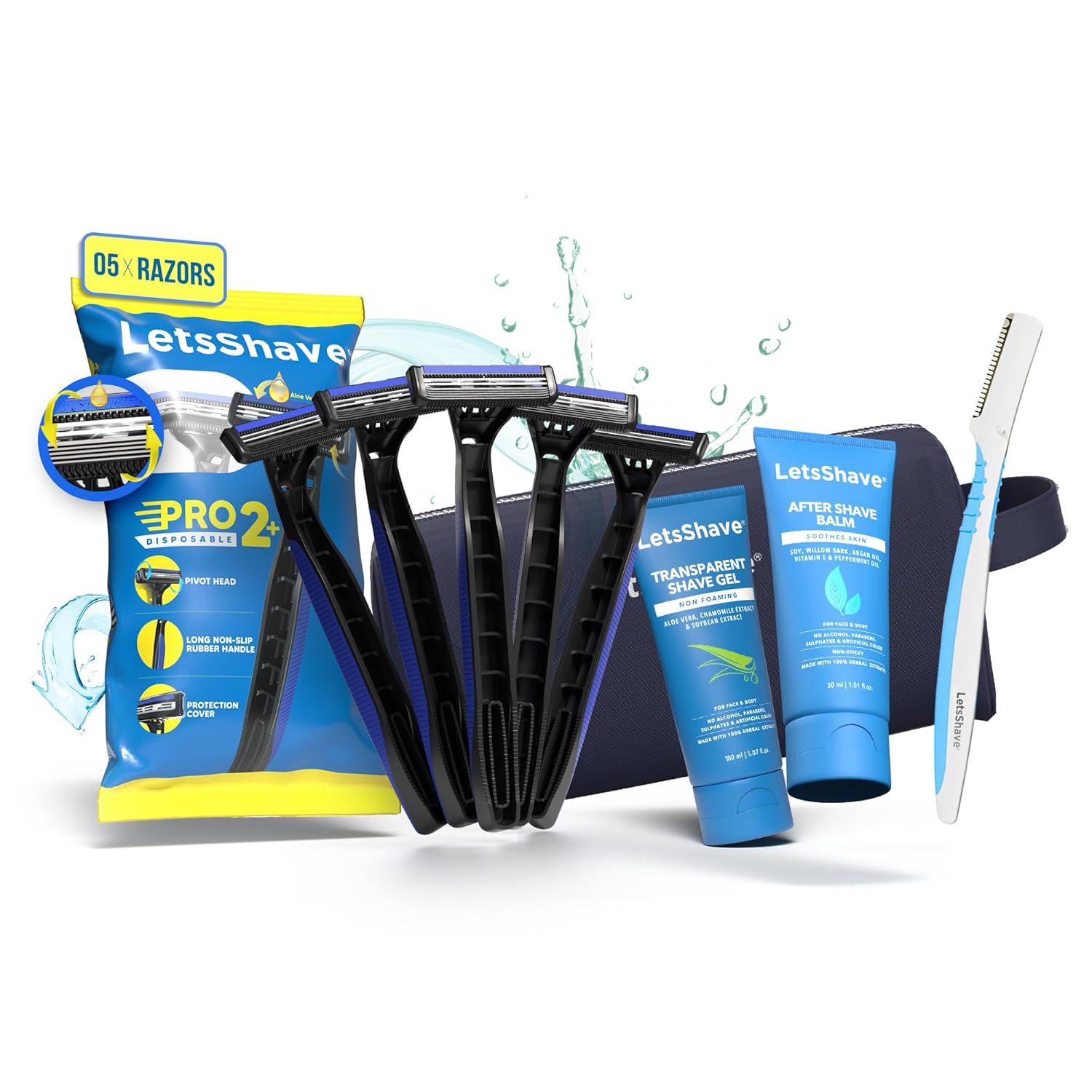 LetsShave Pro 2 Disposable Shaving Kit For Men, Pack of 5 Razors + 1 Pro Styler + 1 Transparent Shave Gel 30ml + 1 After Shave Balm 30ml & Travel Pouch, Razor for Men, Shaving Kit LetsShave Pro 2 Disposable Shaving Kit For Men, Pack of 5 Razors + 1 Pro Styler + 1 Transparent Shave Gel 30ml + 1 After Shave Balm 30ml & Travel Pouch, Razor for Men, Shaving Kit