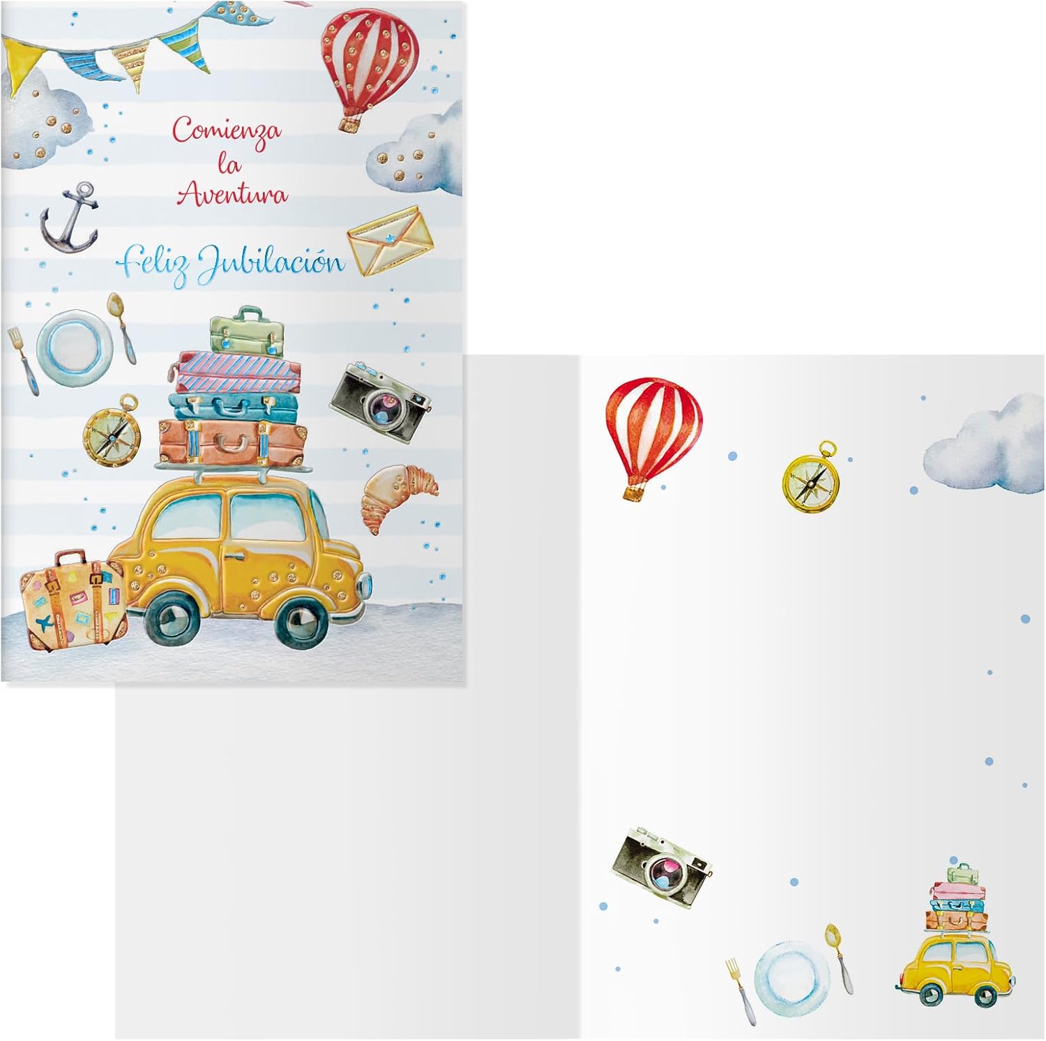 DOHE - Retirement Greeting Cards - Pack of 6 - Size: 11.5 x 17 cm (closed) - Includes envelope to store the card - Holiday model