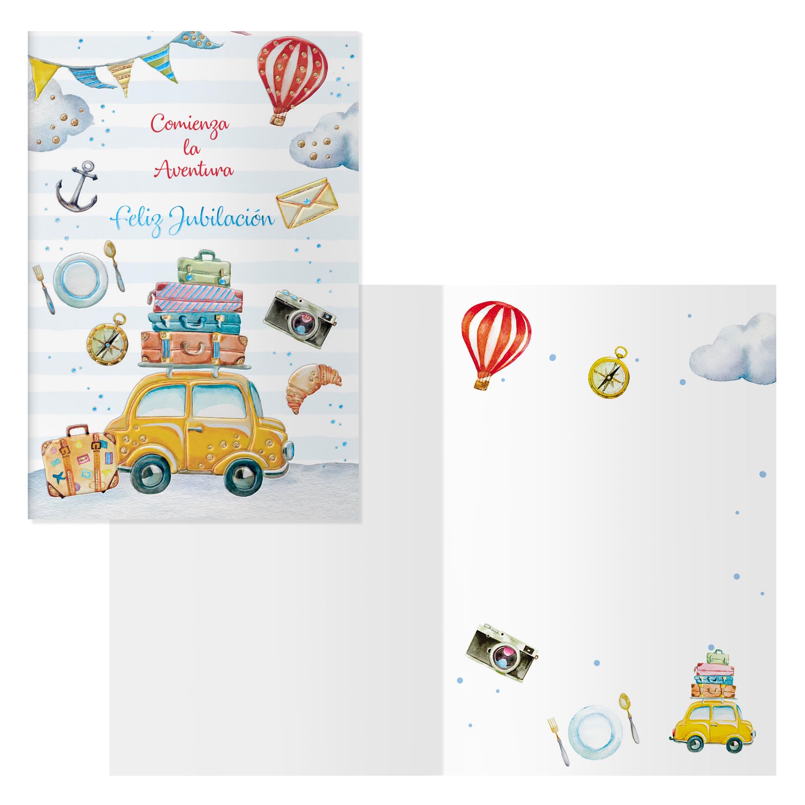 DOHE - Retirement Greeting Cards - Pack of 6 - Size: 11.5 x 17 cm (closed) - Includes envelope to store the card - Holiday model