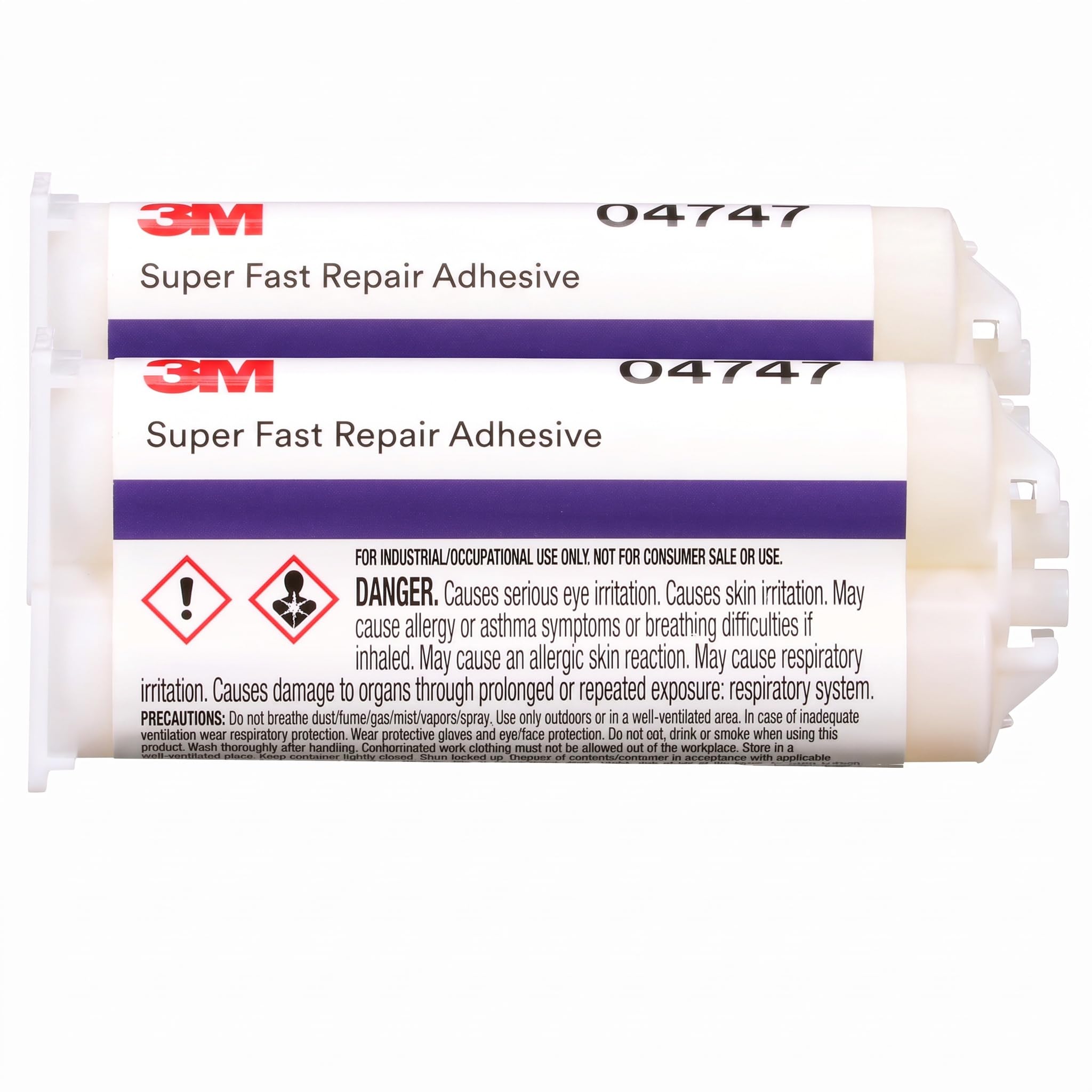 3M Super-Fast Repair Adhesive, 04747, Tranlucent Color,Two-Component, Semi-Rigid, Urethane Adhesive, 47.3 mL/1.6 fl oz Cartridge (Pack of 2)