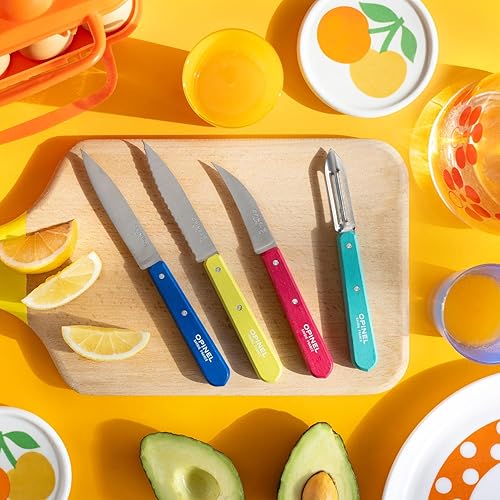 Miniatura 71 de Opinel Les Essentials - Juego de cuchillos de cocina pequeños de 4 piezas, cuchillo de pelar, cuchillo dentado, pelador, cuchillo para verduras, 50S